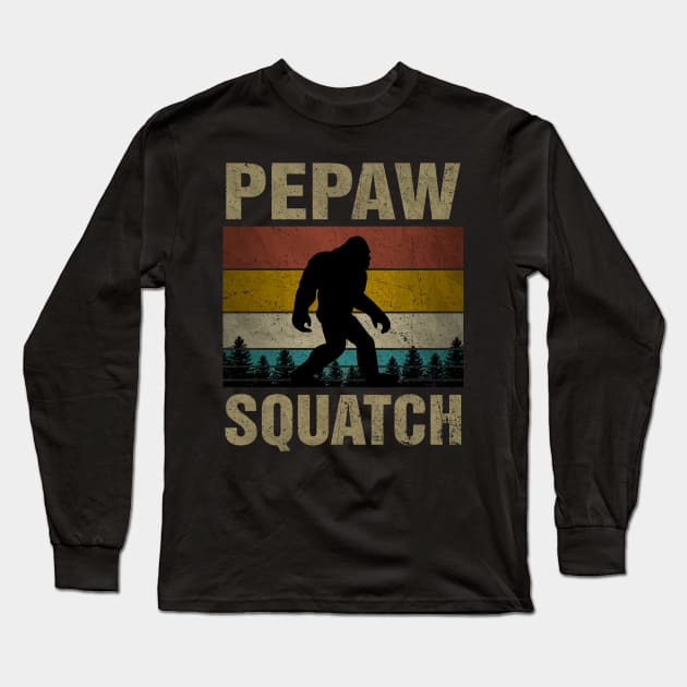 Pepaw Squatch Bigfoot Pepaw Sasquatch Yeti Family Matching Long Sleeve T-Shirt by snnt